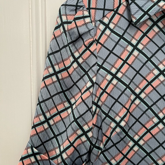 NWT Gal Meets Glam Blue Plaid Maxi Dress - Picture 7 of 8